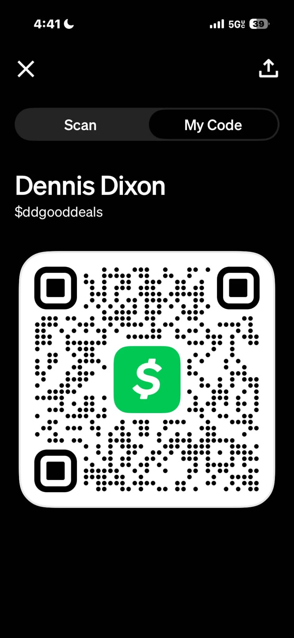 Dennis Dixon Cash App QR code for $ddgooddeals